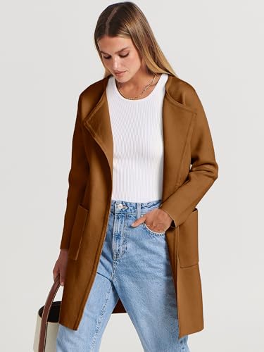 Image of ANRABESS Womens Cardigan Sweater Open Front Knit Long Coatigan Dressy Casual Jacket Coat 2026 Fall Outfits Classy Clothes