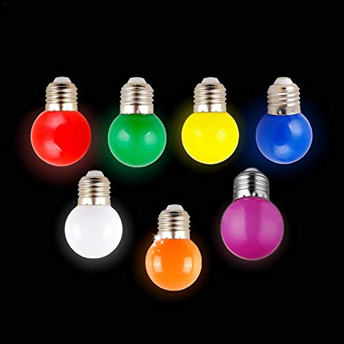 KATURN LED-Leuchtmittel, 1 W, E27, bunt 1 Set of 7 Colour Cover