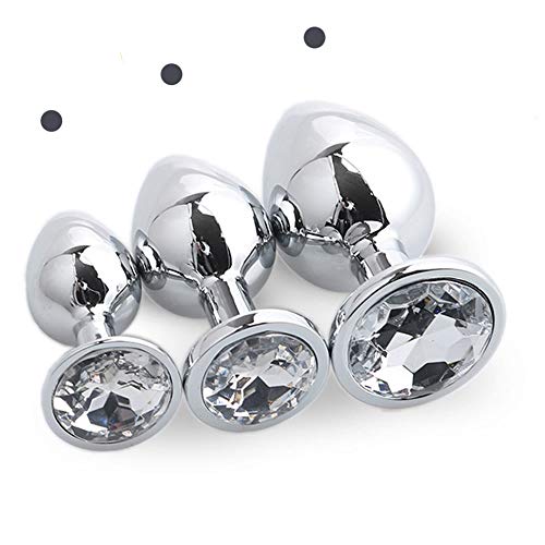 Doc Mao 3 Piezas Incredible Feeling BU-TT Pl-ug Parte Inferior de Joya de Metal de Acero Inoxidable (Blanco)