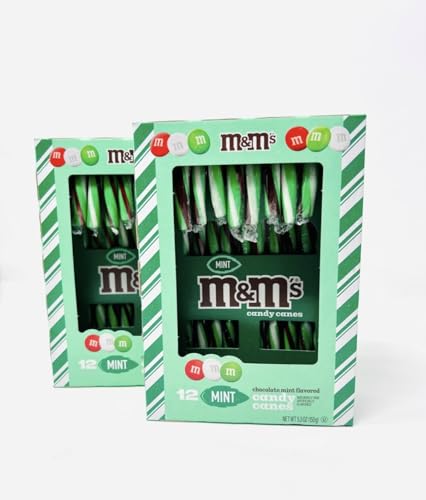 M&M's Candy Canes Mint Flavored, 12ct box (Pack of 2)
