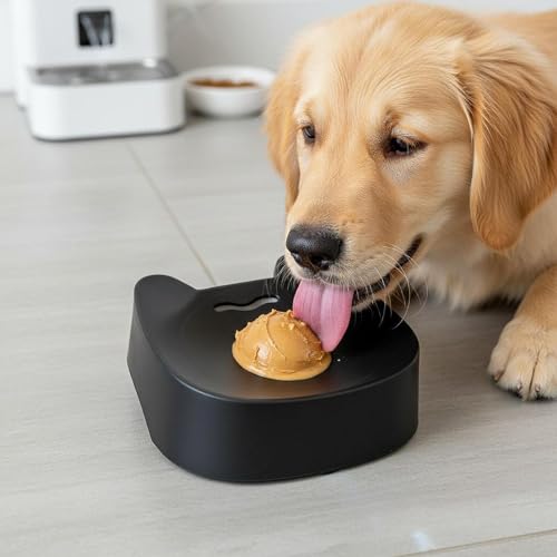 Gamelle à lécher pour chien noire interactive en silicone stable - 7