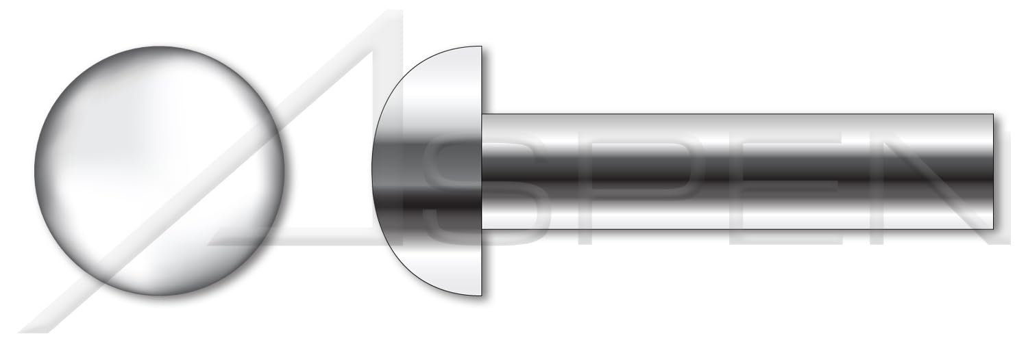 (500 pcs) 1/8" X 5/8", Solid Rivets, Round Head, Stainless Steel