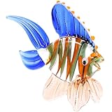 WEKAMOS 海洋モチーフのステンドグラス魚置物 デスクトップ装飾品 かわいいオフィスや 部屋向けインテリア おしゃれなリビングや寝室のア