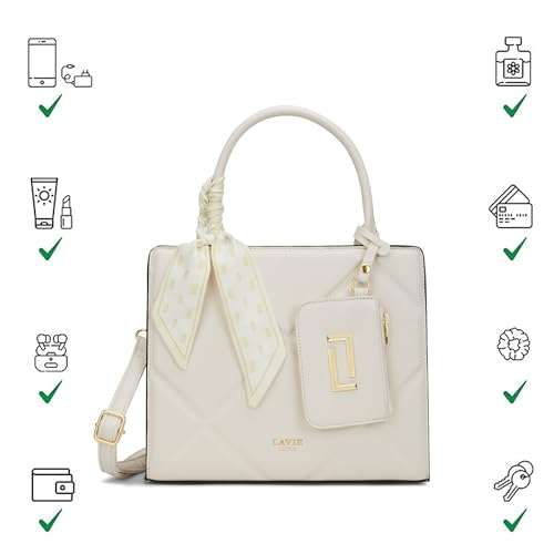 Image of Lavie Luxe Women's Quare26 Extra Large Laptop Satchel Bag | Upto 14 Inch | Satchel Handbag for Work | Ladies Purse | Stylish Shoulder Bag | Gift for Women