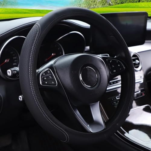 Couvre Volant en Cuir Microfibre, Volant Microfibre Cuir Diamètre 37-38 cm, Couvre Volant de Voiture,Protection Anti-Rayures Anti-Usure, Adaptation Universelle pour Voitures/Camions, pour Hommes et F