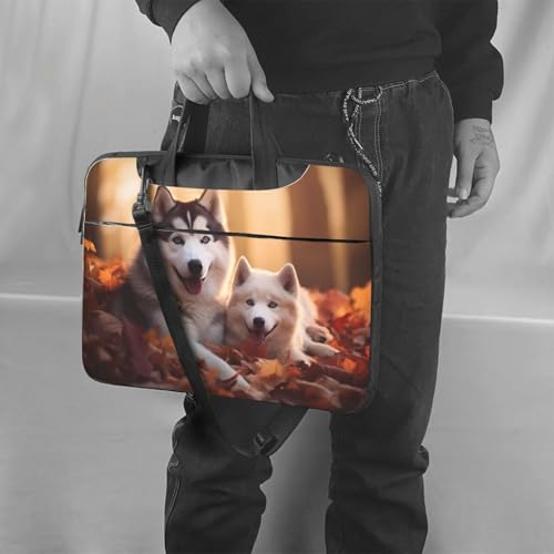 Cute Husky Dogs Prints Laptop Bag - with Soft Interior, Multiple Pockets - Ideal for Men, Travel and Business 6