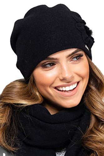 Kamea Gorro De Lana para Mujeres Nebraska, Negro,Uni