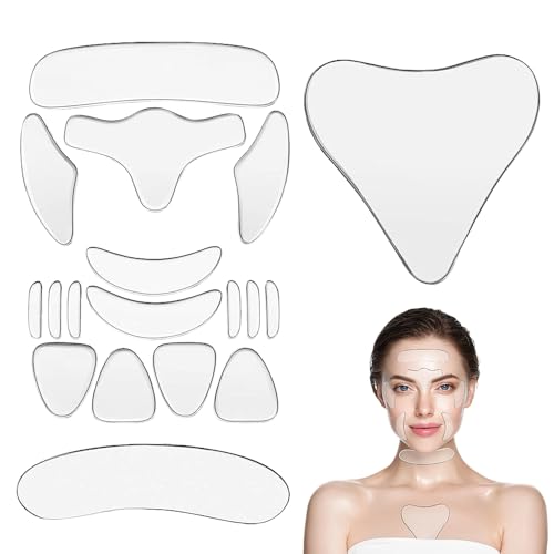 LTIYV 18-Piece Reusable Silicone Anti-Wrinkle Patches Set for Face, Neck, Chest & Eyes Smile Line...