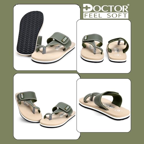 Image of Men's Comfort Slippers with Adjustable Strap | Cushioned Footbed & Shock Absorbing Sole | Lightweight Everyday Wear Slippers for Home, Office & Casual Walking