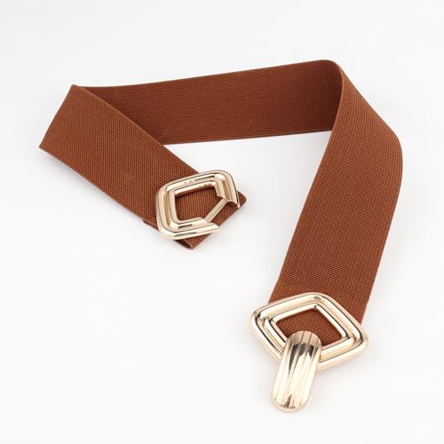 Stretchy Waist Cincher Elegant Wide Chain for Dress Elastic Waistband Trendy Underbust Waist Chain Wide Belt3