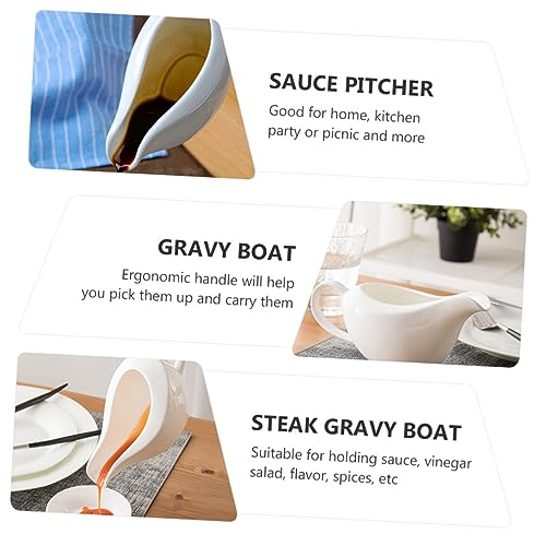 HOMSFOU 2 Peças Panela De Molho De Bife Molho Branco Chaleira De Chá De Vidro Bandeja De Servir Molh