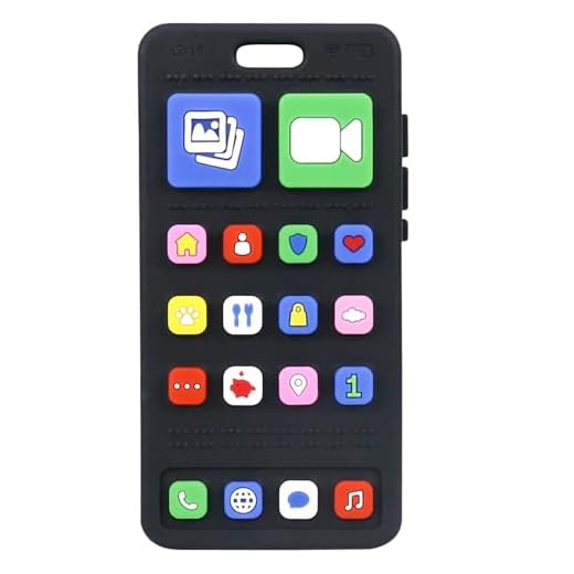 Kids Active Age 2 Years Teething Toys For Baby 3 6 12 18 Months Realistic Mobile Phone Baby Teether Toys Chew Food Grade Silicone Teething For Infants Gum 1pc (Black, 13x7x2cm)