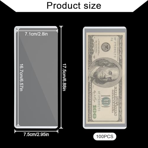 Porte-billets en plastique rigide cobee x100 transparent pour collection - 2