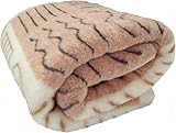 Merino Wool Blanket 220x200 cm - Pure Blanket made of 100% Merino Sheep Wool - Warm and Natural Wool Throw - Weight 500g/m² - Breathable Material