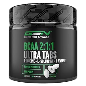 BCAA Ultra Tabs – 365 Tabletten met elk 1000 mg BCAA per Tablet – Optimale 2:1:1-Verhouding – Aminozurencomplex met Leucine, Isoleucine & Valine – Vegan