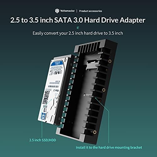 Yottamaster 2.5" to 3.5" SATA SSD Mounting Bracket, ABS SATA 3.0 Hard Drive Adapter for 7/9.5/12.5/15mm SATA HDD/SSD-[P-25TS]