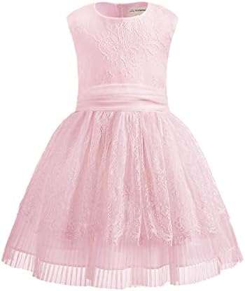 Topophilia Flower Girl Dress 2T-7, Lace Toddler Girl Dress for Wedding, Sleeveless Twirl Dress Tulle Tutu Dress for Party