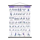 Generisch Póster de yoga para personas mayores a partir de 60 años, plan de ejercicios de 40 x 60 cm, póster de fitness para principiantes y oficina, ejercicios de estiramiento y agilidad, tablero de