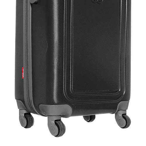 MALA DE BORDO PEQUENA PARA VIAGEM EM ABS WILSON MASTERS, CADEADO EMBUTIDO, RODAS 360 PRETA