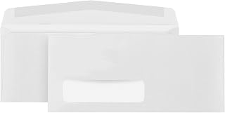 Blue Summit Supplies 500#10 Single Left Window Envelopes, Gummed, No Tint