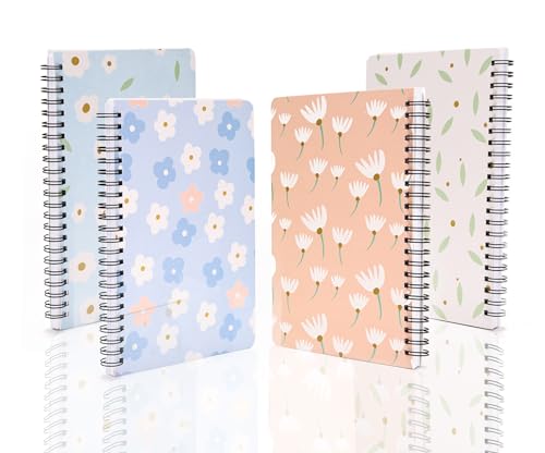 ROSNONG IEKSH A5 Spiral Notebooks Bound(160Pages) Waterproof Notepad Cute Exercise Lined,Hardcover,Easy to Carry,4pcs-Fresh