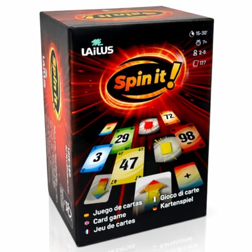 Lailus Spin it! - Giochi da Tavolo - Carte Da Gioco per Adulti e Bambini - Divertimento Per Famiglie - Gioco Da Tavolo +7 Anni - Gioco Di Società tra Amici - Regalo Bambino 10 Anni Maschio e Femmina