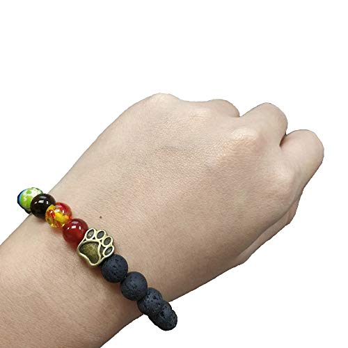 Cozymate Rainbow Bridge Pet Memorial Gift Lava Bead Bracelet In Memory Of Dogs Cats #TOP4