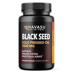 HAVASU NUTRITION Premium Cold-Pressed Black Seed Oil Liquid Capsules for Immune Support and Joint & Digestive Health 90…