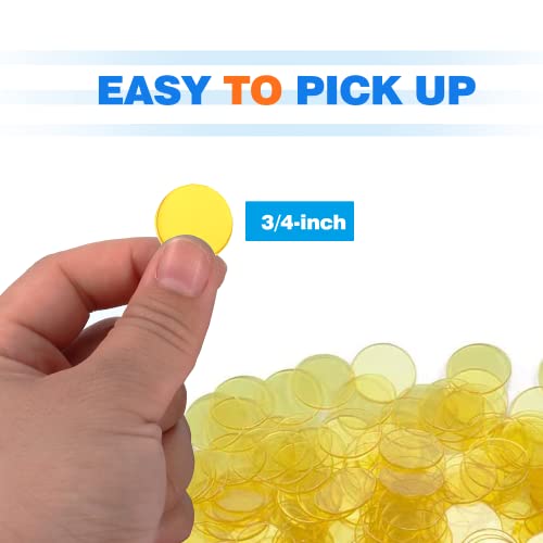 Gse 500 Pieces Of 3/4-Inch Plastic Transparent Bingo Chips For Bingo Game Party, Classroom, Game Night, Bingo Hall (Yellow) #TOP1