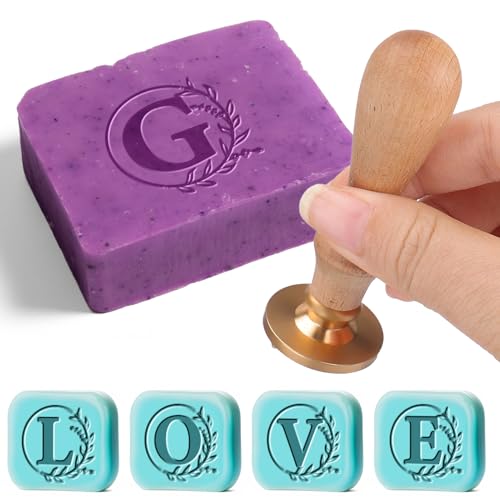Vodolo Personalized Soap Stamp for Homemade Soap,Letter G Custom Initial Soap Stamp,Multi Functional Soap Making Kit Supplies,Personalized Gift for Soap Crafter