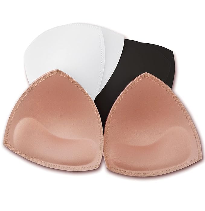 dimore 3 Pairs Bra Insert Pads Removeable Triangle Cotton Bra Pads Inserts for Bikinis Tops Sports Bra Swimsuit Sports Bra.-picture-35