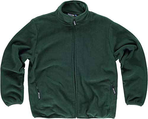 WORKTEAM Chaqueta Polar, Cuello Alto con Cremallera, 100% Poliéster 280g, Interior Suave, Cálida y Transpirable, Ropa Laboral y Outdoor Unisex Verde Oscuro M