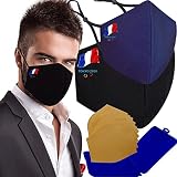 Cussi - Masque en tissu hygiénique réutilisable homologué UNE 0065:20, lavable jusqu'à 20 cycles, pack de 2 masques olympiques de Tokyo 2020, Mask Case couleur aléatoire (noir et bleu)
