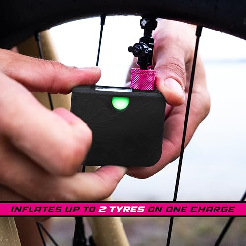 Muc-Off Airmach Elektrische Mini Luftpumpe – Presta & Schrader – Kompakte Fahrradpumpe mit USB-C-Schnellladung
