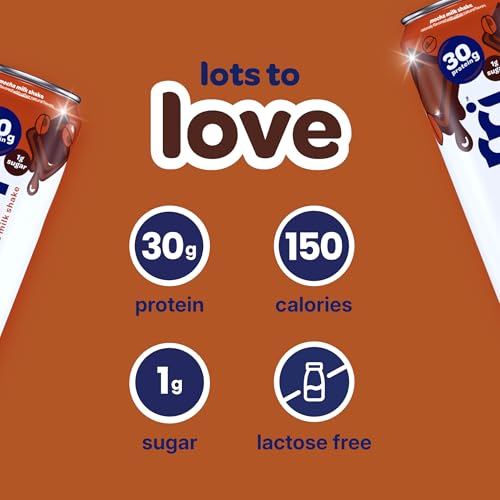 Image of Nurri - 30g Protein Ultra Filtered Milk Shake - Mocha- 80mg Caffeine, Lactose Free, Low Sugar, 150 Calories, 10 Vitamins and Minerals - 11 fl oz, 10 Cans (Pack of 2)