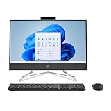 HP 21.5' FHD All-in-One PC, Intel Pentium Silver J5040, Intel UHD Graphics 605, 8GB RAM, 128GB SSD, 720p HD Camera, Wi-Fi and Bluetooth, Black, Windows 11 Home in S Mode (Model: 22-dd0153w)