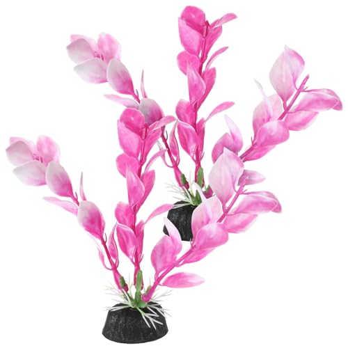 Eldraqth 2 Pcs 4 Inch Small Aquarium Plants for Betta Fish Tank, Fish Tank Decorations Aquatic Water Grass Plastic Artificial Plant Reptiles Plants