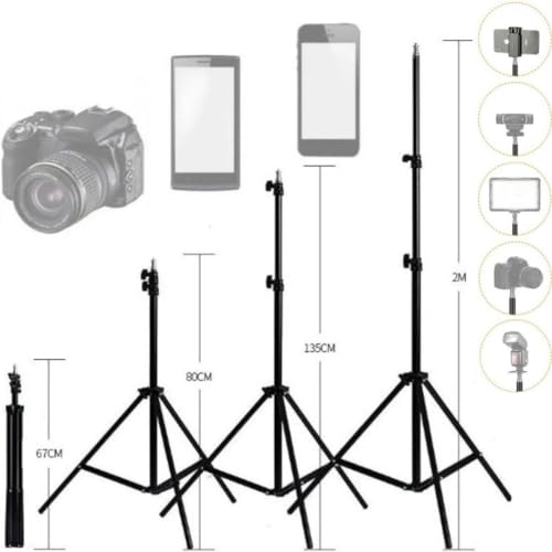 Tripé 2 Metros Com Suporte Giratório Para Celular Smartphone Vertical e Horizontal