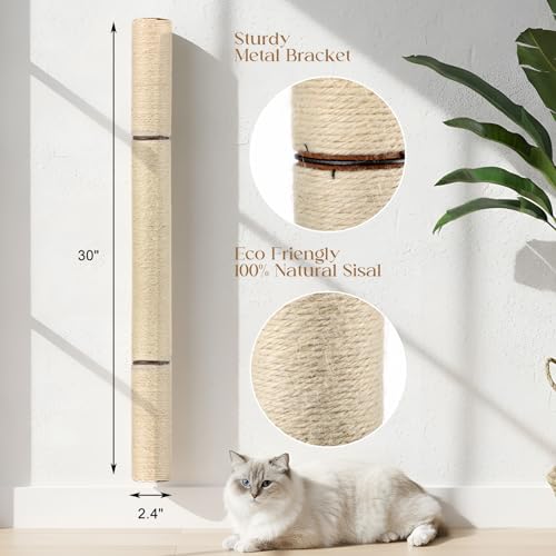 AceOrbit Rascador de Pared para Gatos 2 Unidades Sisal 30 Pulgadas miniatura 2