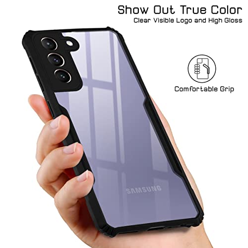 Image of Jkobi Back Cover Case for Samsung Galaxy S21+ 5G | S21 Plus 5G (Crystal Glass Back | Camera Protection | Shockproof Bumpers | Professional Black)