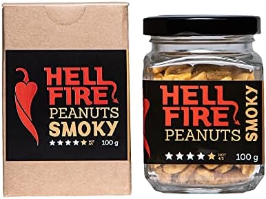 I LOVE SPICY Hellfire Peanuts Smoky 100 g Pikantne Orzeszki Ziemne z Papryczkami Chili Trinidad Scorpion Moruga i Fatalii, Ostrość 4/5