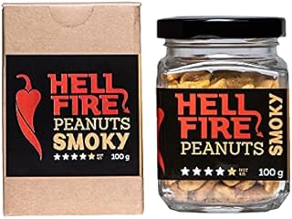 I LOVE SPICY Hellfire Peanuts Smoky 100 g Pikantne Orzeszki Ziemne z Papryczkami Chili Trinidad Scorpion Moruga i Fatalii, Ostrość 4/5