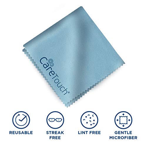 Care Touch Lens Wipes For Eyeglasses With Microfiber Cloths, 400 Glasses Wipes And 10 Microfiber Cloths - Eyeglass Wipes Individually Wrapped, Eye Glasses Lens Cleaning Wipes, Eyeglass Cleaner Wipes #TOP3