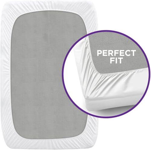 Image of Waterproof Mattress Protector Single Size 84x42 - Waterproof Terry Cotton Mattress Protector /Bed Cover Single Size Bed - Grey Color - Water Proof Mattress Protector for Kids Urine