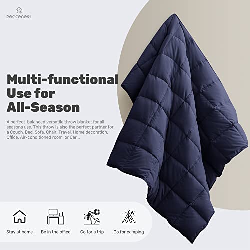 Peace Nest Down Throw Blankets For Couch 50X70” Down Blanket For Indoor And Outdoor Throw Blanket Use Soft Lightweight Throw Blanket Navy #TOP1
