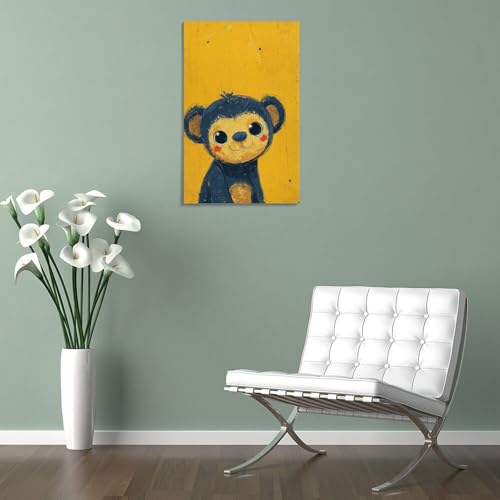 Affiche d'art Cheeky Monkey POLIUAWS impression sur toile de décoration murale 30x45 cm