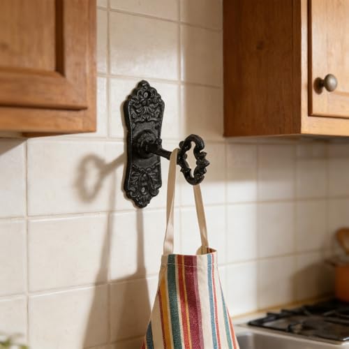 Gancho de pared vintage para llaves soporte resistente de hierro fundido para pasillo 6