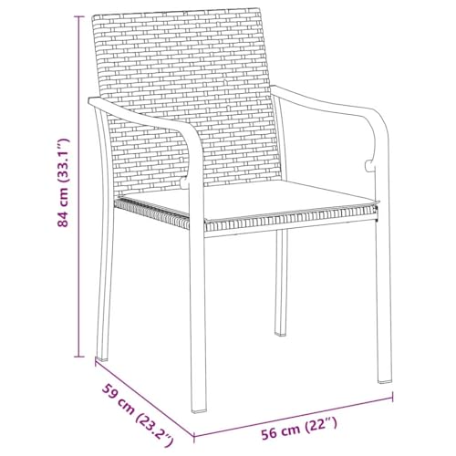 Solution extérieure résistante aux UV ensemble repas de jardin 7 pcs marron noir - 4