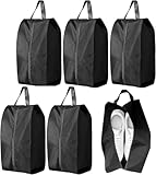 ASANMEYO 5Pcs Large Travel Shoe Bags Portable Travel Gifts Shoe Organizer with Zipper Closure, Waterproof Nylon Shoe Storage Organizer with Handle Travel Bags For Men and Women, Black