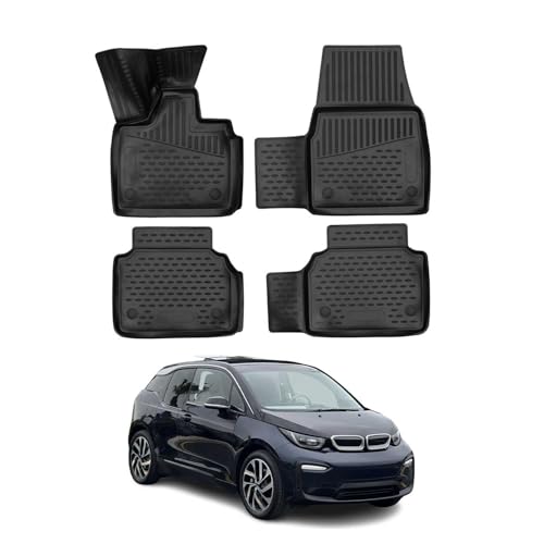 OMAC Floor Mats Liner for BMW i3 2014-2021 Rubber TPE Black 4Pcs